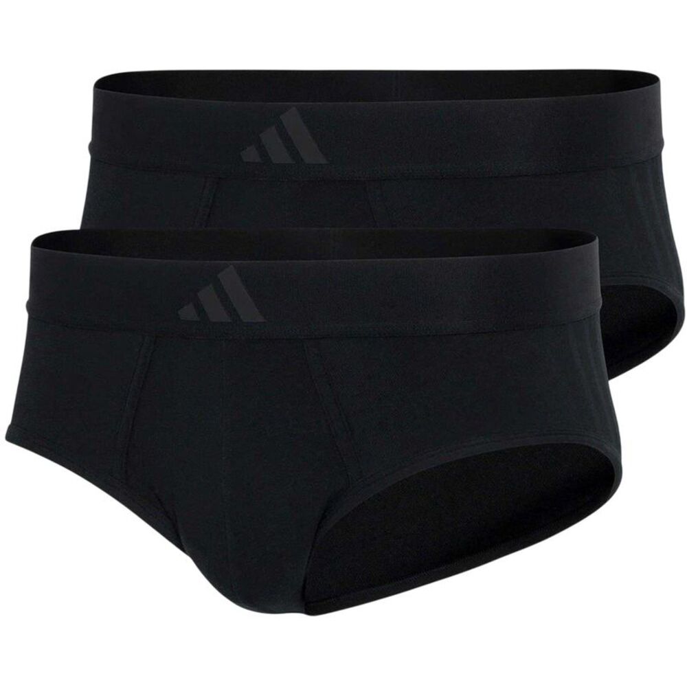 Adidas Mens Plain Briefs (Pack of 2) / Black
